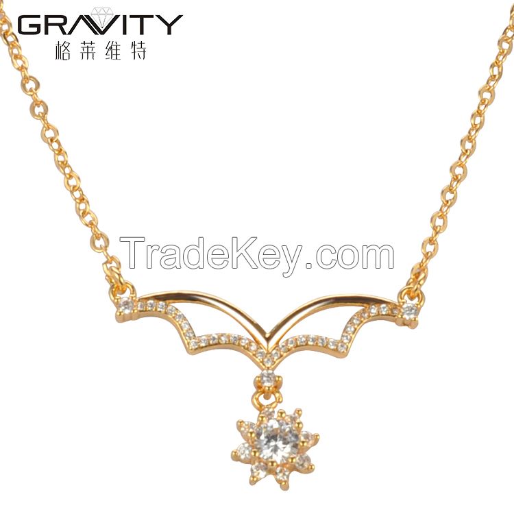 Gravity wholesales latest design saudi  women's 18k/24k long chain gold necklace