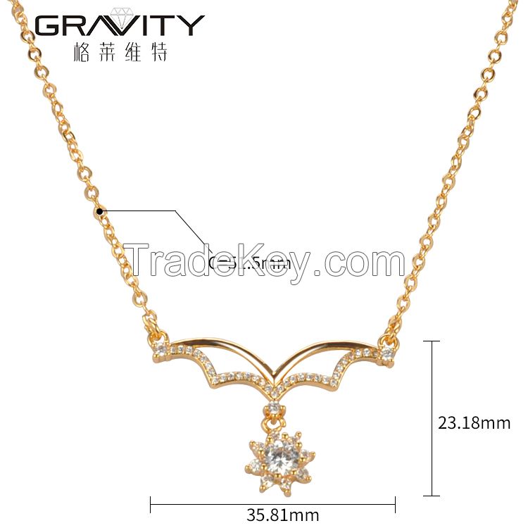 Gravity wholesales latest design saudi  women's 18k/24k long chain gold necklace