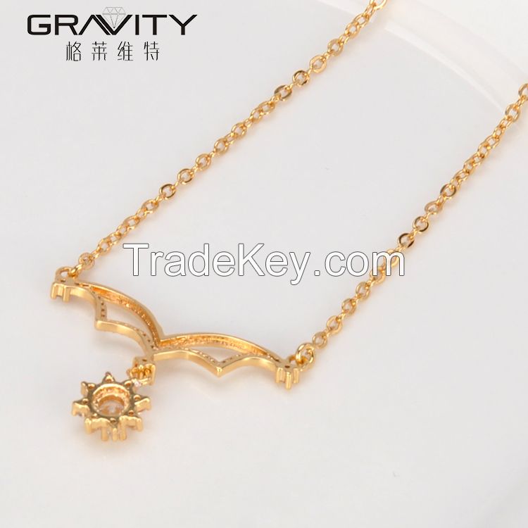 Gravity wholesales latest design saudi  women's 18k/24k long chain gold necklace