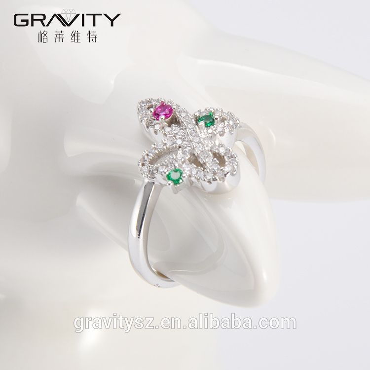 Jewelry factory new design ladies silver finger rings jewelry women with cz quality zicron