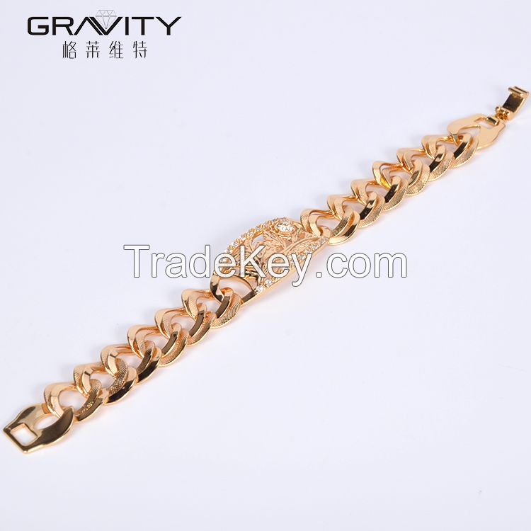 Shenzhen Gravity fashion jewelry handmade 22k gold plated charm bracelet