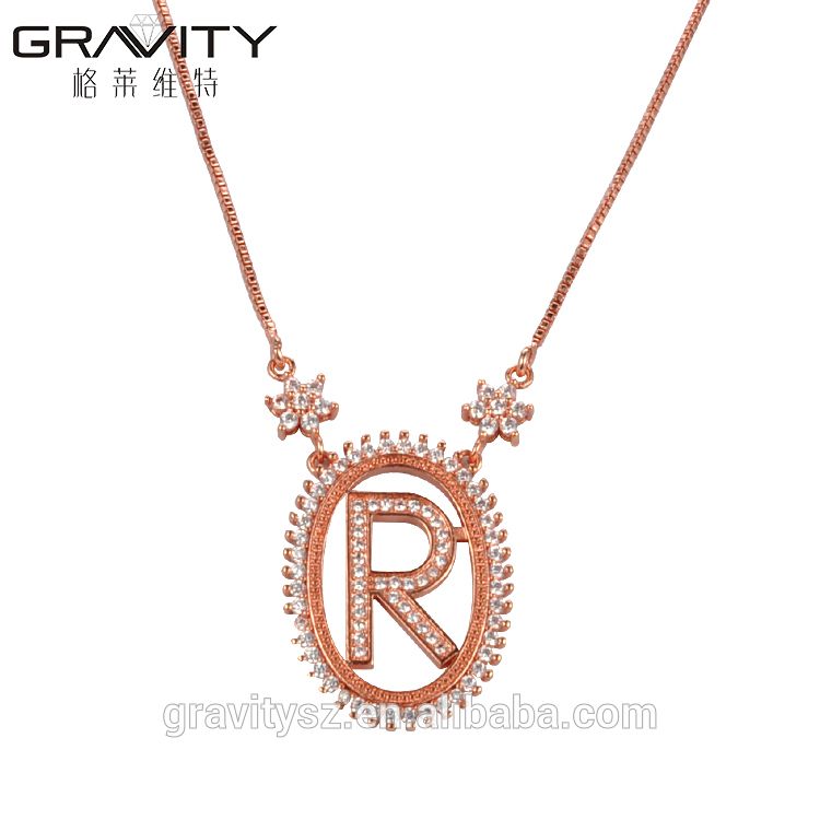 Custom Long Chain Necklace Jewelry 2016 Personalized Charm Name 18k Gold Letter