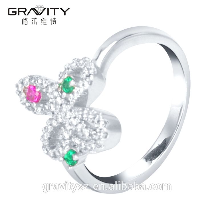 Jewelry factory new design ladies silver finger rings jewelry women with cz quality zicron