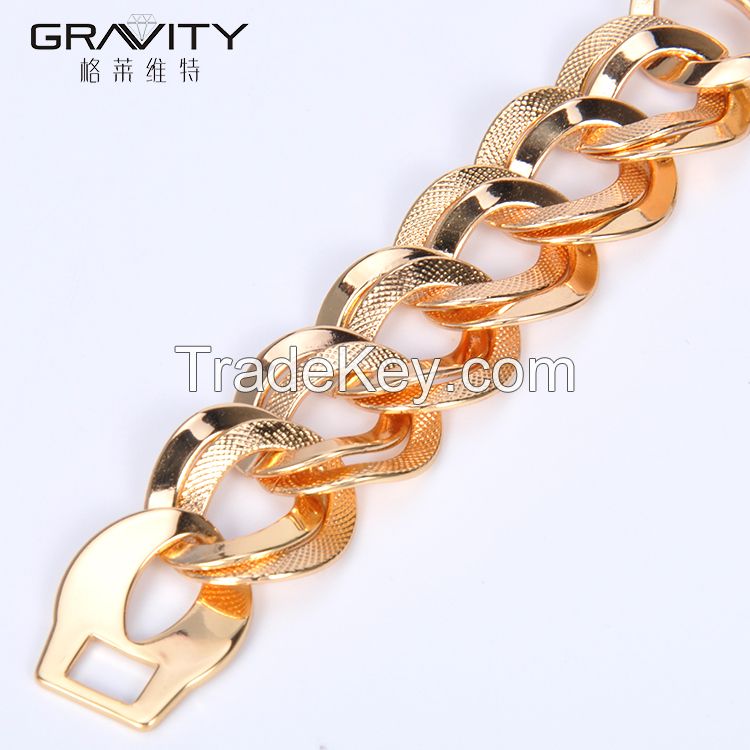 Shenzhen Gravity fashion jewelry handmade 22k gold plated charm bracelet