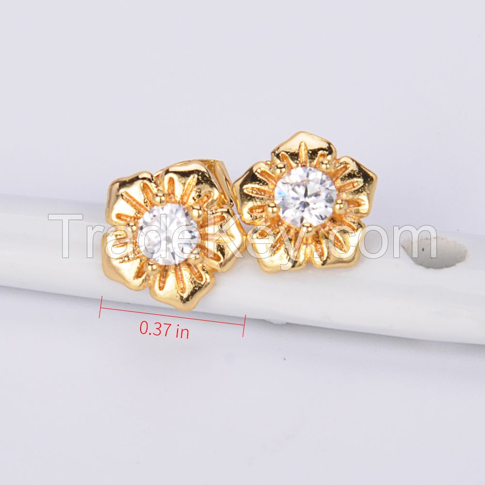 2017 wholesale custom new design latest artificial jewelry daily wear 18k gold plated small 2 gram beautiful designed earrings