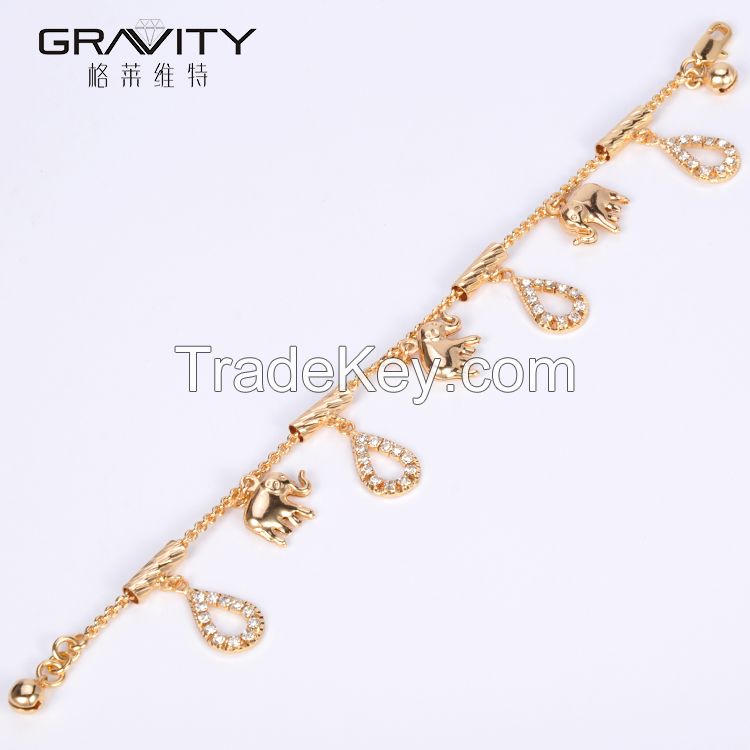 Shenzhen Gravity fashion newest simple design jewelry 18kk gold plated charm bracelet bangle