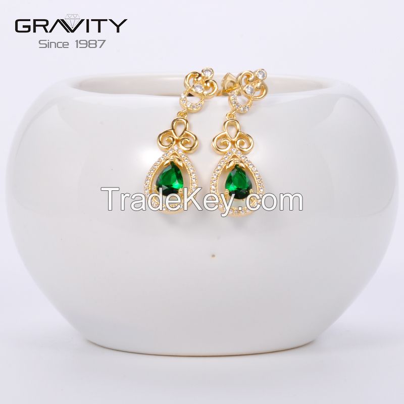 2017 wholesale custom latest new design 18k gold Earring, gold plated earring jewelry, fashion pendant earring for women