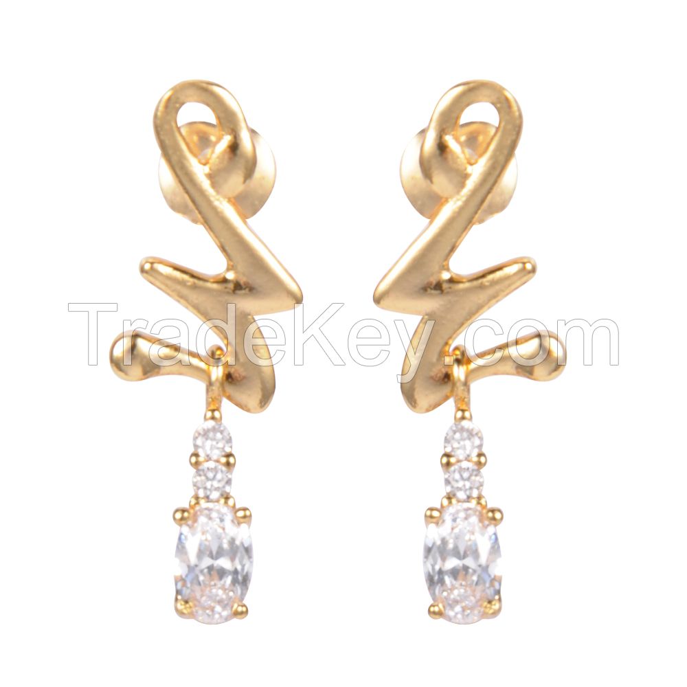 2017 custom latest newest design earrings,18k gold plated earrings jewelry,fashion pendant earrings for women