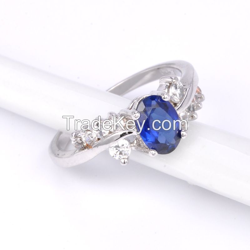 2017 New Wholesale Wedding Ring jewelry white gold Plated Cut Diamond zircon Rings Women Finger Ring