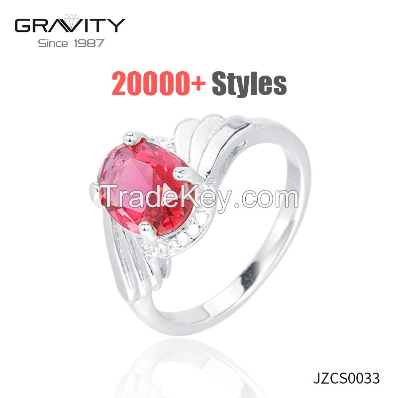 wholesale fashion latest design copper 18k white gold ring jewelry, saudi pakistan engagement 18k white gold ring