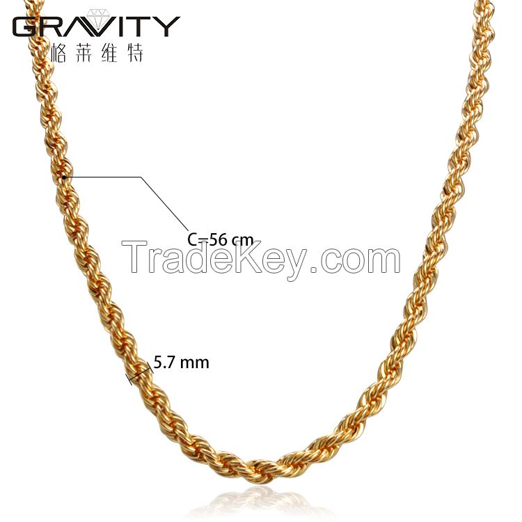 New 2017 indian dubai statement jewelry men fashion simple 18K 24K gold chain newest design hip hop men's saudi choker necklace