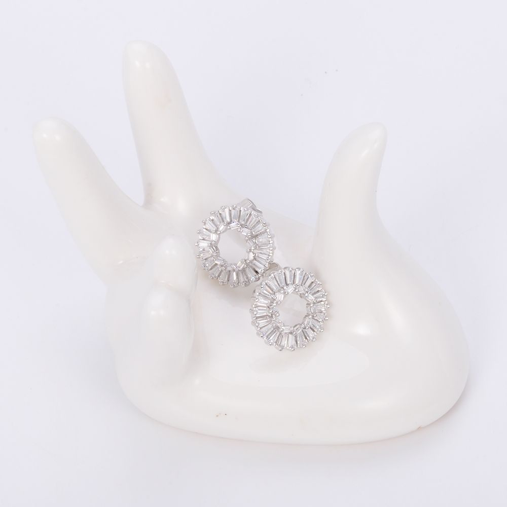silver indian bridal jewellery diamond hoop cartilage women's wedding earrings
