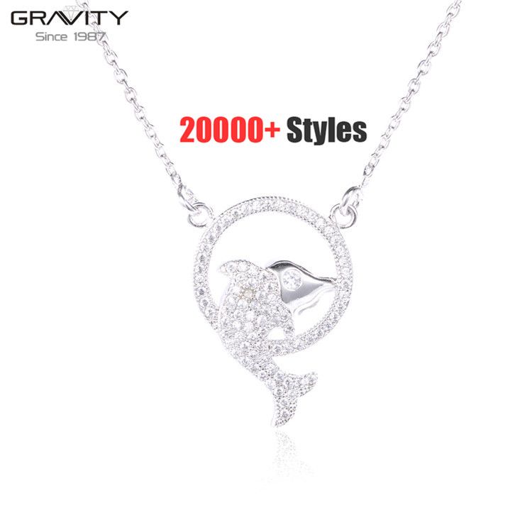 wholesale fashion unique thin silver simple long initial chain popular pendant ladies bridal personalized costume jewel necklace