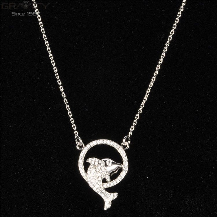 wholesale fashion unique thin silver simple long initial chain popular pendant ladies bridal personalized costume jewel necklace