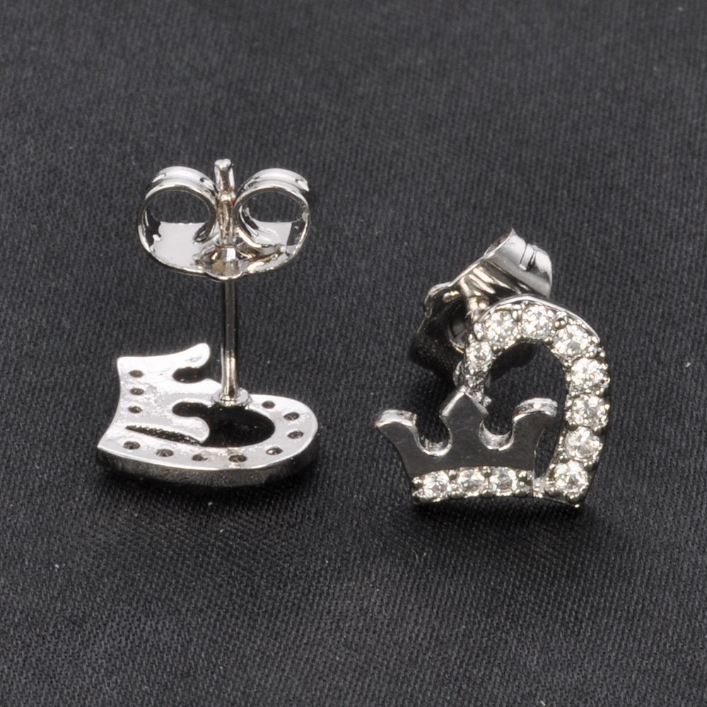 New love heart shape designs for girls diamond korean 18K 24K white gold plated jewelry earrings