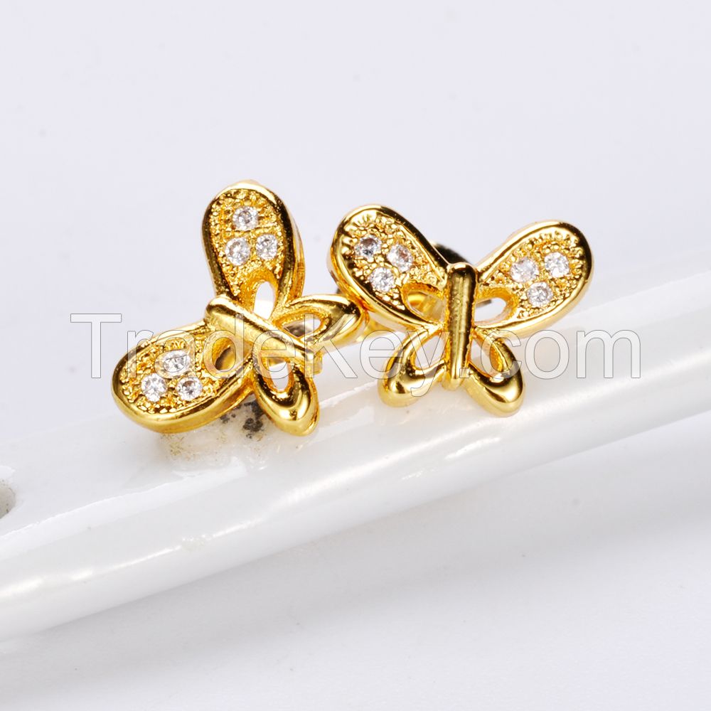 2017 wholesales dubai simple designs 18k gold plated stud jewelry earring for women