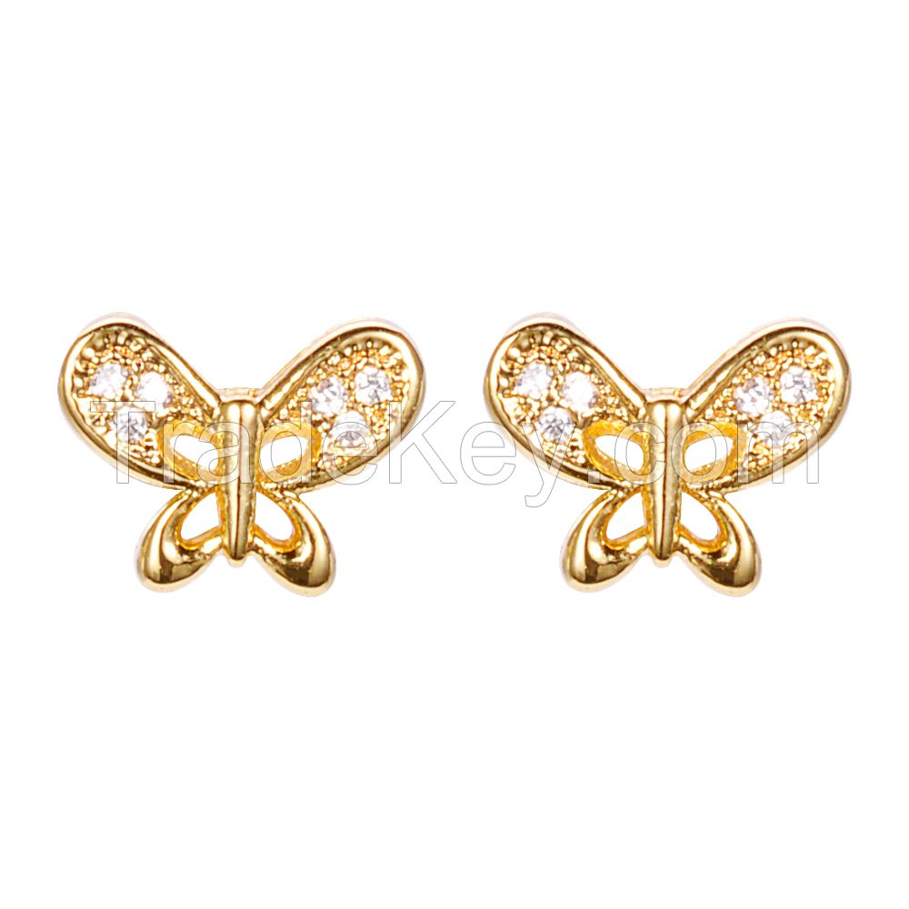 2017 wholesales dubai simple designs 18k gold plated stud jewelry earring for women