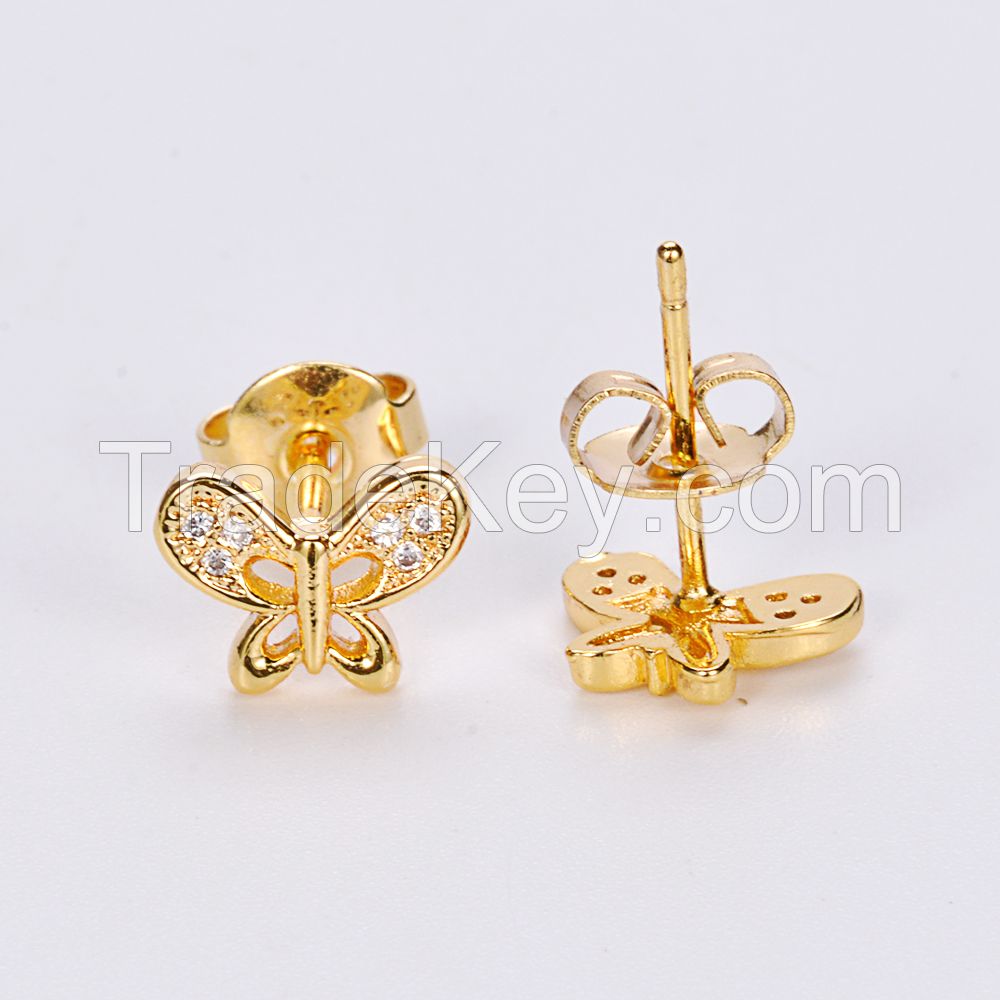 2017 wholesales dubai simple designs 18k gold plated stud jewelry earring for women