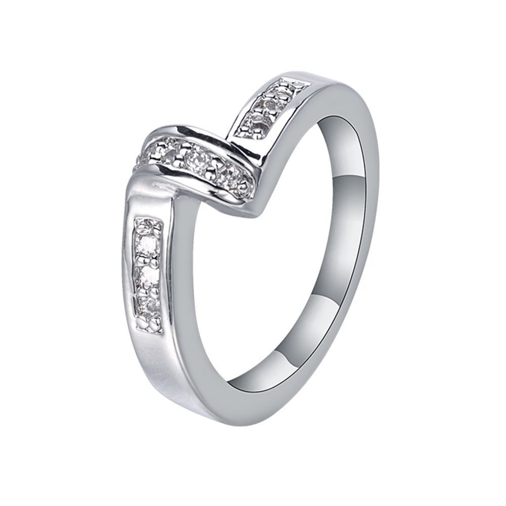 Custom simple eternity proposal ring 14k white gold small diamond twisted engagement men's ring