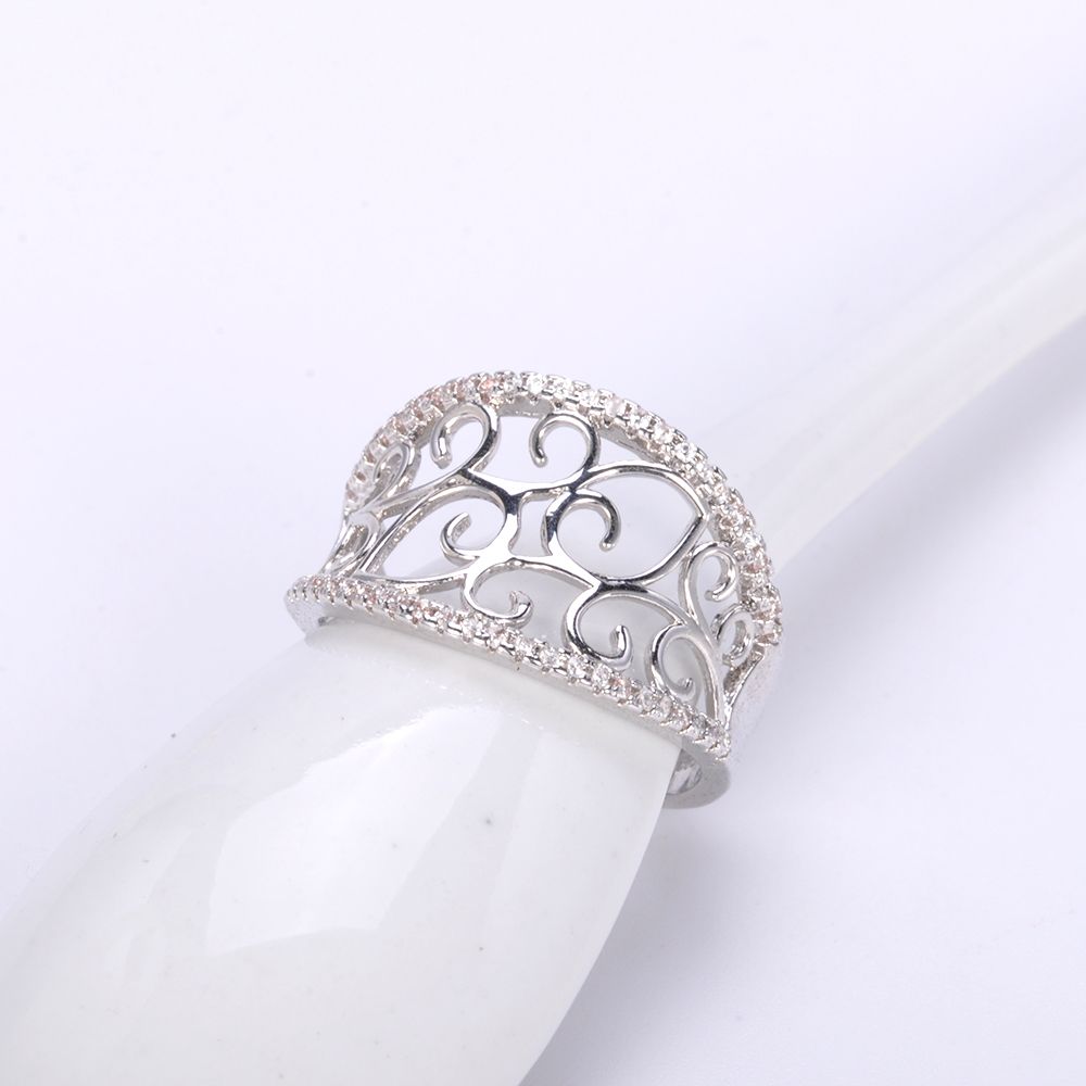 Custom Wedding Band Latest CZ  White Gold Ring Jewelry Women Fashion Design Cubic Zirconia