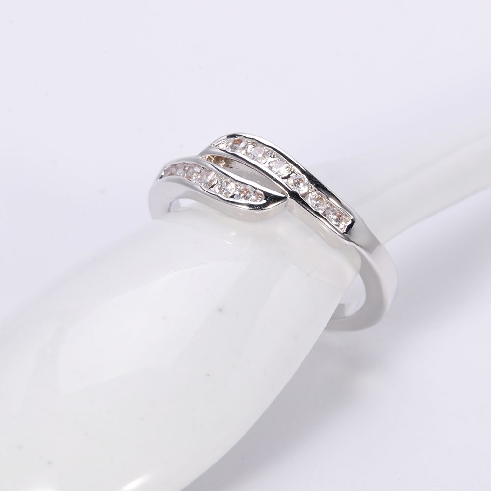 Fashion 925 Sterling Silver Zircon Rings Jewelry Women Rose Gold Plated Diamond Ring