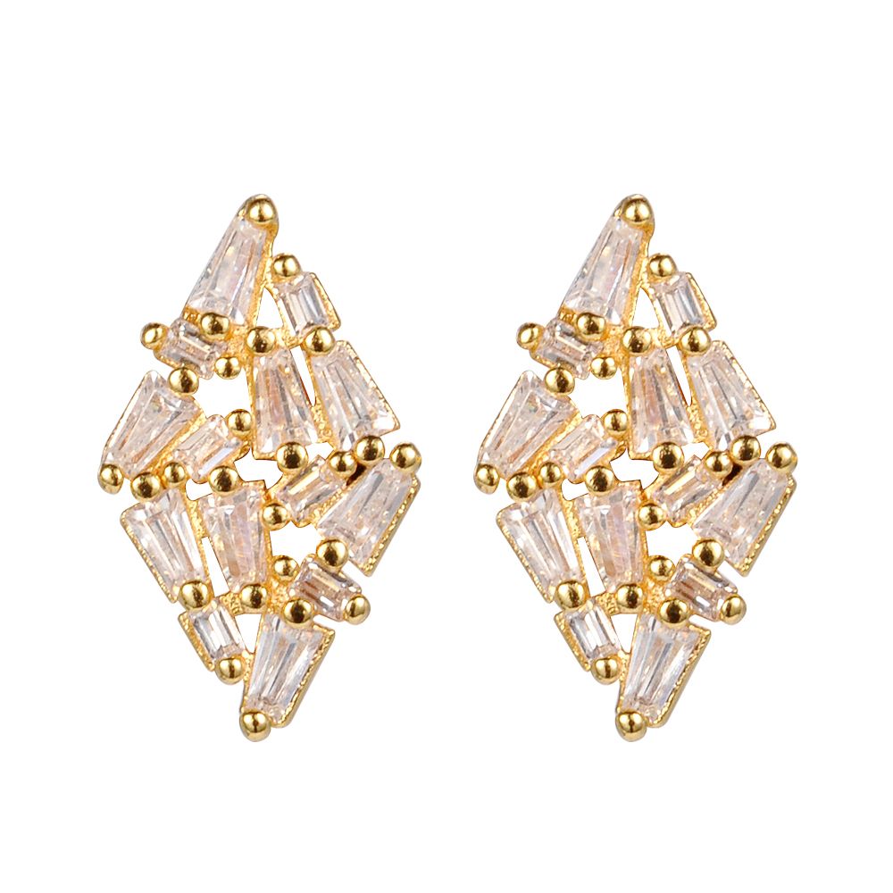 Anti-allergic 18K Gold Plated Designer Stud Earrings With Factory Supply Jewelry