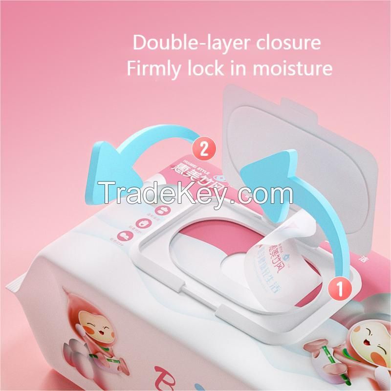 Wholesale Oem Odm Disposable Cleaning Sterilization No Alcohol 80 Pieces/bag Baby Wet Wipe