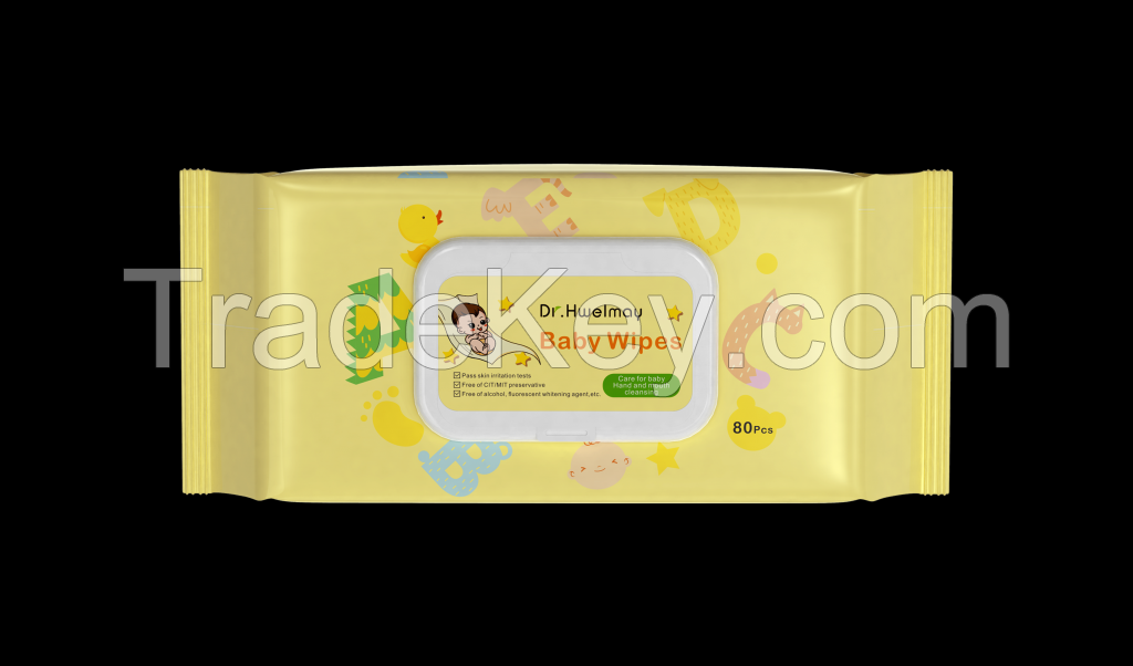 Factory Price Oem Odm Baby Wet Wipes For Daily Cleaning 80 Piece/bag Non-woven Fabric