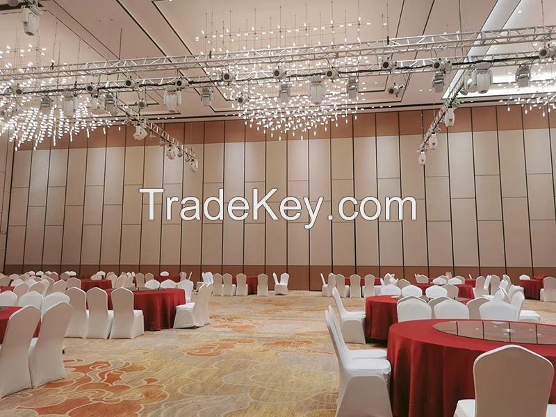 Electric Moving Wall For Hotel Lobby Fabric Finish Foldable Room Divider Full Automatic Interior Partition Doors