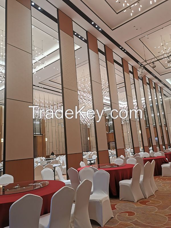 Electric Moving Wall For Hotel Lobby Fabric Finish Foldable Room Divider Full Automatic Interior Partition Doors