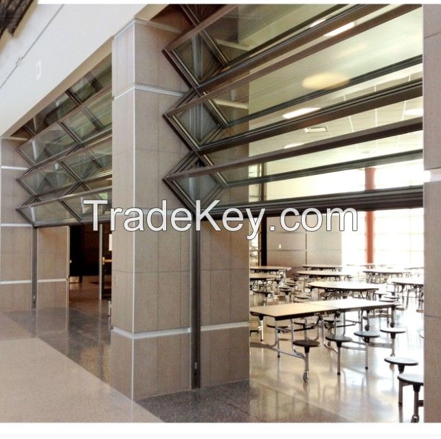 Automatic Vertical Folding Movable Wall Partition Motorized Retractable Glass Walls Interior Door Lifting Partition Telescopic