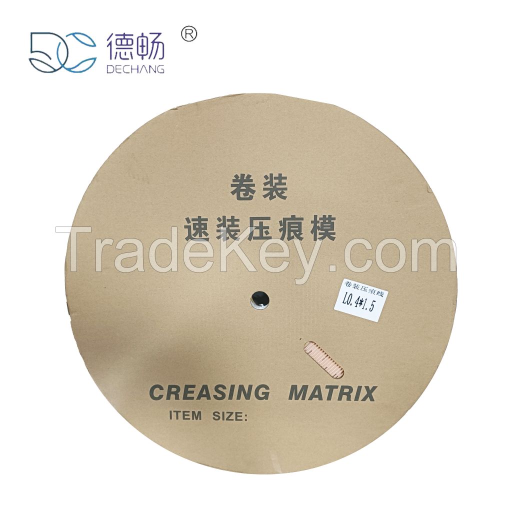 Die cutting creasing matrix die cutting 0.4 x 1.3 mm in coil Creasing Matrix Roll For Cardboard Box Making