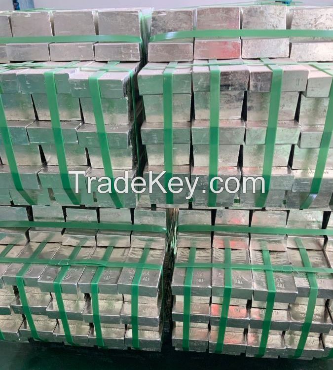 High Quality TIN INGOT Silver Tin Ingot 99.99% From China Used For Coating Materia Factory Wholesale Price