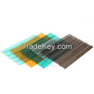 polycarbonate corrugated solid sheet/greenhouse wave solid plate/1mm 2mm 3mm corraguted wave sheet