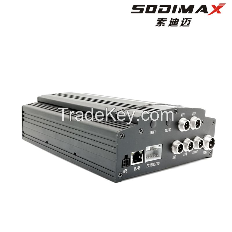 Compact 4 Channel Mobile DVR H.264 HDD with Panic Button Built - In GPS
