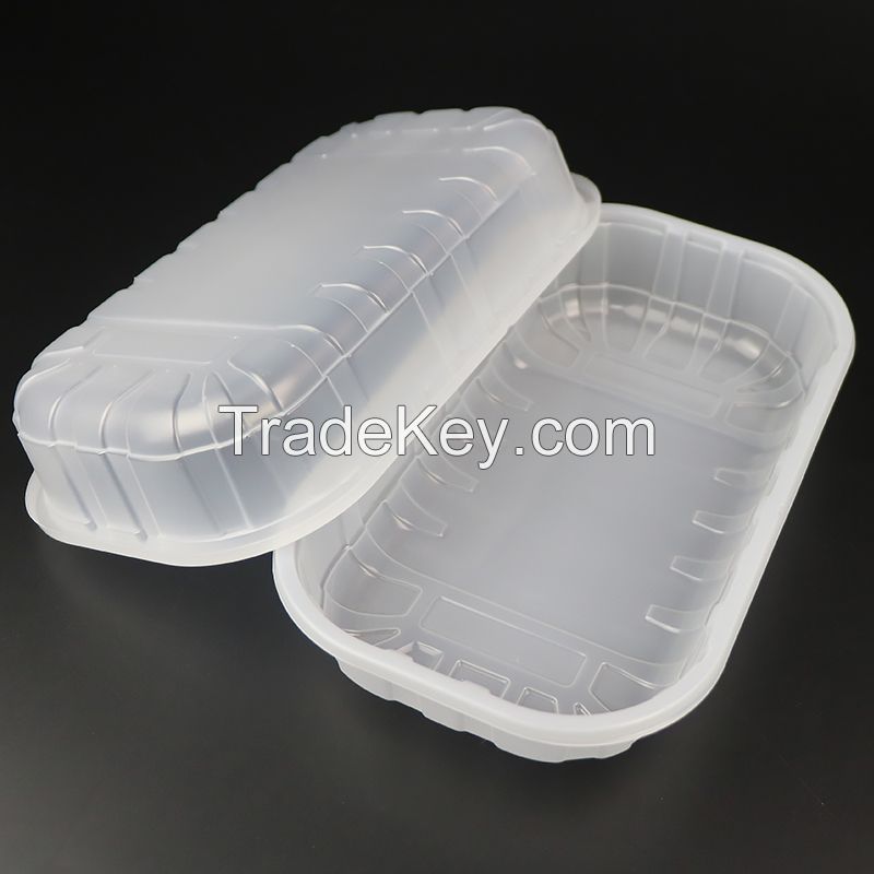 Fast Food Tray Cpet Plastic Plates Disposable Custom Plastic Clear Meat Food Packaging Trays For Airline