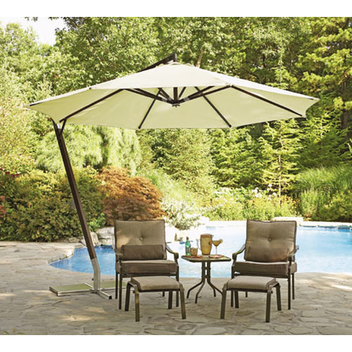 patio wooden umbrella