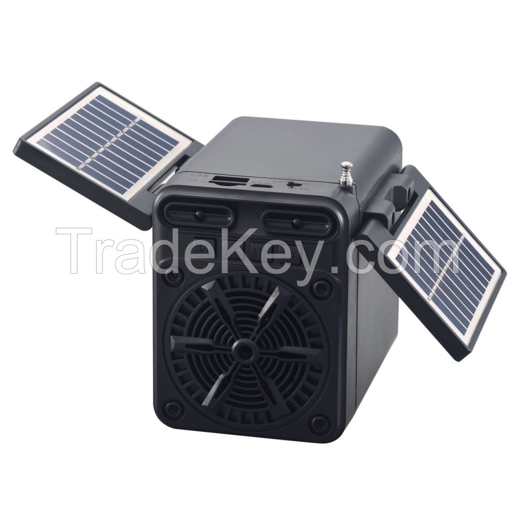 Solar Panel Emergency Charging Battery FM Radio With Plug-in Card Charging Portable Bluetooth speaker