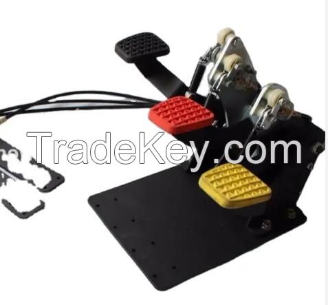 Gas clutch brake dual brake pedals on passenger side for instructors