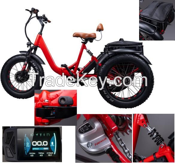 Cheap Price full suspension 48v 350w 3 Wheel Electric cargo tricycle with dual battery 48V 7.8Ah