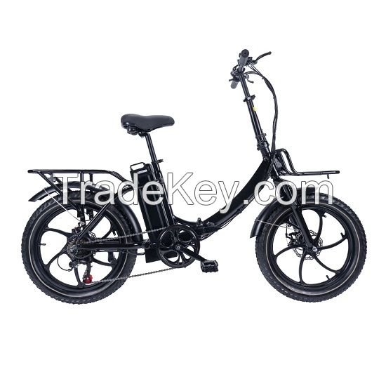 Classic Style 20Inch Electric Folding Bicycle 36V 250W Integrated Motor City Bike