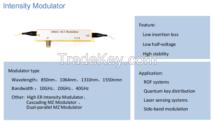 Rof Electro-Optic Modulator Wavelength 1064nm Intensity Modulator 300M Lithium Niobate Modulator