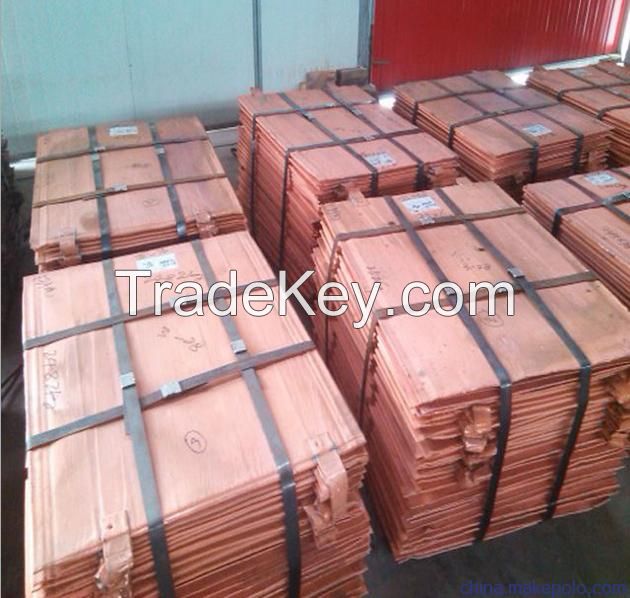 Wholesale Red Copper Cathode Plate for Electrolytic Pure Copper Sheet Orange