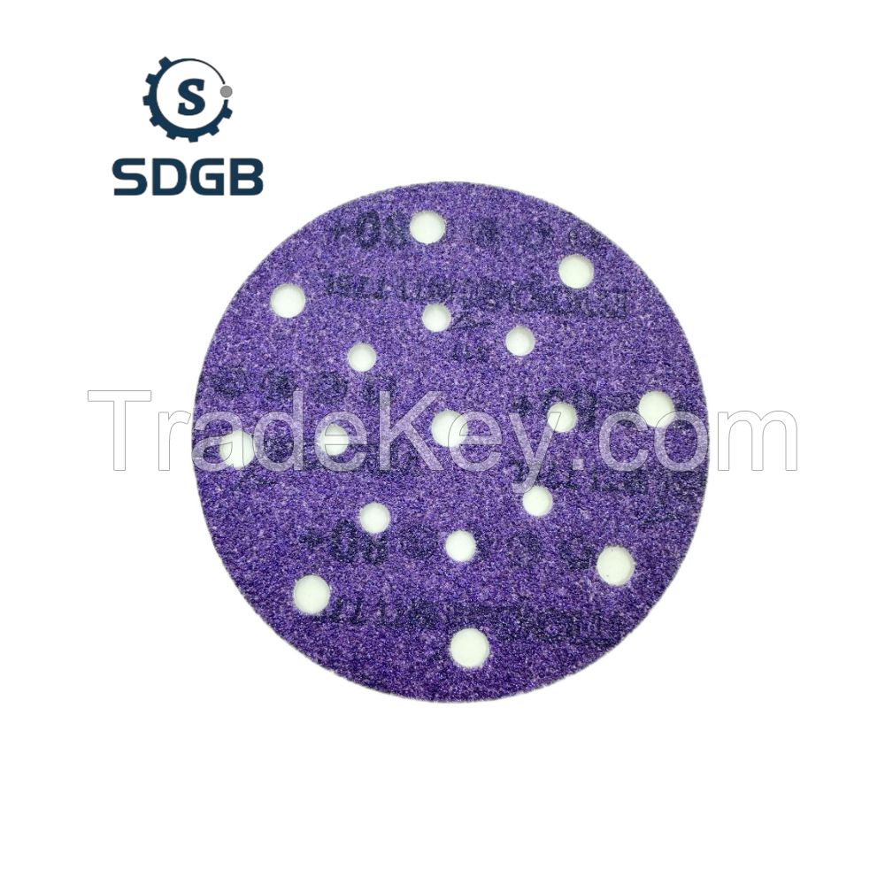 6 Inch Ceramic Sandpaper Purple Film Disc Abrasive Sanding Discs Sanding Paper for Sanding Polish