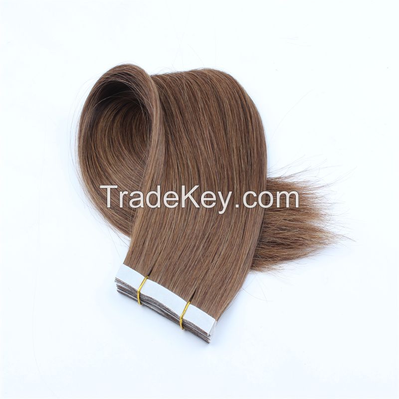 Brazilian hair extension tape in hair cuticle aligned human hair extensions blonde colors