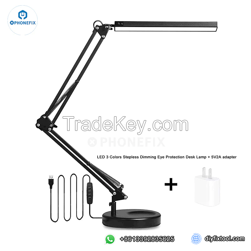 LED Eye Protection Desk Lamp Metal Swing Arm Table Lamp