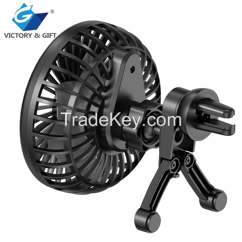 Car Cooling Fan 3 Speeds Adjustment USB Rechargeable Mini Fan for Car Air Vent 360 Degree Rotatable Car Fans