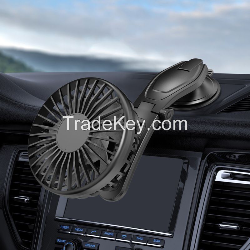 Top Selling Car Vent 4" USB Fan Strong Winds 3 Speeds 360 Rotation Air Circulating Mini Fan Suitable for Car Cooling