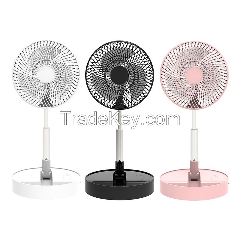 Portable Adjustable Height Air Cooler Fan USB Rechargeable Folding Telescopic Table Desk Stand Mini Rechargeable Fan