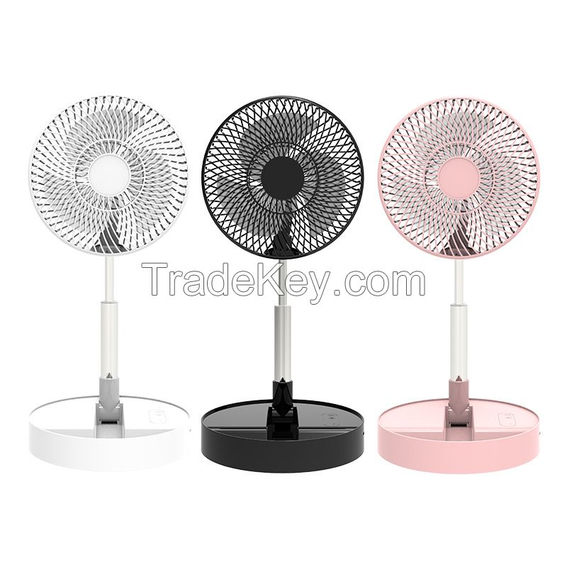 Portable Adjustable Height Air Cooler Fan Usb Rechargeable Folding Telescopic Table Desk Stand Mini Rechargeable Fan